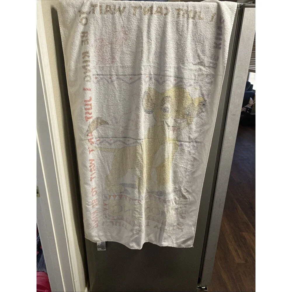 Vintage Disney Lion King Beach Towel Simba Just Can't Wait to be King Franco 90s